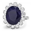 Image 2 : 14k Gold 9.00ct Sapphire 1.50ct Diamond Ring