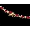 Image 3 : 14k Gold 24.00ct Ruby 1.00ct Diamond Necklace