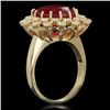 Image 2 : 14K Gold 9.55ct Ruby 0.98ct Diamond Ring