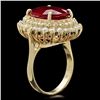 Image 3 : 14k Yellow Gold 10.00ct Ruby 2.10ct Diamond Ring