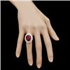 Image 4 : 14k Yellow Gold 10.00ct Ruby 2.10ct Diamond Ring