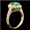 Image 3 : 14k Gold 1.70ct Emerald 0.75ct Diamond Ring