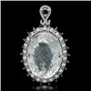 Image 1 : 14K Gold 36.93ct Quartz 1.33cts Diamond Pendant