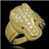 Image 1 : 18K Gold 1.08 Diamond Ruby Panther Ring