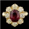 Image 1 : 14k Yellow Gold 3.00ct Ruby 1.50ct Diamond Ring