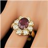 Image 3 : 14k Yellow Gold 3.00ct Ruby 1.50ct Diamond Ring