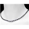 Image 5 : 14k Gold 30ct Sapphire 1.00ct Diamond Necklace