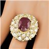 Image 3 : 14k Yellow Gold 9.00ct Ruby 1.65ct Diamond Ring