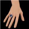 Image 3 : 14k Gold 10.50ct Sapphire 1.80ct Diamond Ring