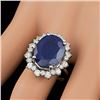 Image 4 : 14k Gold 10.50ct Sapphire 1.80ct Diamond Ring
