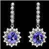 Image 1 : 14k Gold 5ct Tanzanite 1.60ct Diamond Earrings