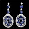 Image 1 : 14k Gold 11.50ct Sapphire 3ct Diamond Earrings