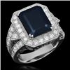 Image 1 : 14K Gold 6.20ct Sapphire 1.65ct Diamond Ring