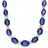 Image 2 : 14k Gold 30ct Sapphire 1.20ct Diamond Necklace