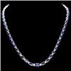 Image 3 : 14k Gold 30ct Sapphire 1.20ct Diamond Necklace