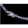 Image 4 : 14k Gold 30ct Sapphire 1.20ct Diamond Necklace