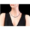 Image 5 : 14k Gold 30ct Sapphire 1.20ct Diamond Necklace