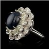 Image 2 : 14k White Gold 6.00ct Sapphire 3ct Diamond Ring