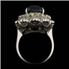 Image 3 : 14k White Gold 6.00ct Sapphire 3ct Diamond Ring