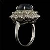 Image 5 : 14k White Gold 6.00ct Sapphire 3ct Diamond Ring