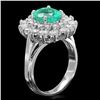Image 2 : 14k White Gold 1.80ct Emerald 1.40ct Diamond Ring