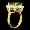 Image 3 : 14k Gold 9.00ct Peridot 1.00ct Diamond Ring