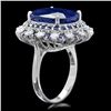 Image 3 : 14k Gold 16.4ct Sapphire 1.00ct Diamond Ring