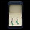 Image 2 : 14K Gold 5.08ct Emerald & 1.97ct Diamond Earrings