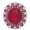 Image 2 : 14k White Gold 17.5ct Ruby 0.88ct Diamond Ring