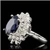 Image 2 : 14k Gold 7.00ct Sapphire 2.55ct Diamond Ring