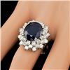 Image 4 : 14k Gold 7.00ct Sapphire 2.55ct Diamond Ring