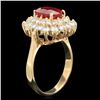 Image 2 : 14k Yellow Gold 3.00ct Ruby 1.60ct Diamond Ring