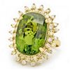 Image 2 : 14k Gold 22ct Tourmaline 1.65ct Diamond Ring