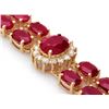 Image 2 : 14k Yellow Gold 26ct Ruby 1.25ct Diamond Bracelet