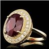 Image 2 : 14k Yellow Gold 10.50ct Ruby 0.90ct Diamond Ring
