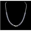 Image 2 : 14KT White Gold 12.74ctw Tanzanite and Diamond Necklace