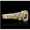 Image 1 : 14KT Yellow Gold 0.10ct Sapphire and Diamond Ring