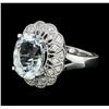 Image 1 : 14KT White Gold 4.83ct Aquamarine and Diamond Ring