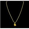 Image 2 : 24KT Yellow Gold Dog Pendant With Chain