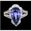Image 2 : 14KT White Gold 5.64ct Tanzanite and Diamond Ring