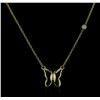 Image 1 : 14KT Yellow Gold 0.03ct Diamond Butterfly Necklace