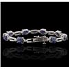 Image 2 : 14KT White Gold 10.32ctw Sapphire and Diamond Bracelet