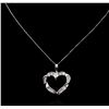 Image 1 : 14KT White Gold 0.50ctw Diamond Heart Pendant With Chain