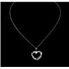 Image 2 : 14KT White Gold 0.50ctw Diamond Heart Pendant With Chain