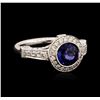 Image 1 : 14KT White Gold 1.49ct Sapphire and Diamond Ring
