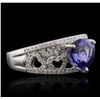 Image 1 : 14KT White Gold 2.18ct Tanzanite and Diamond Ring
