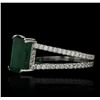 Image 1 : Platinum 3.63ct Emerald and Diamond Ring