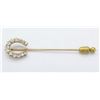Image 2 : 0.53ctw Vintage Diamond Horseshoe Pin - 14KT Yellow Gold