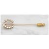 Image 4 : 0.53ctw Vintage Diamond Horseshoe Pin - 14KT Yellow Gold