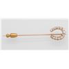 Image 6 : 0.53ctw Vintage Diamond Horseshoe Pin - 14KT Yellow Gold